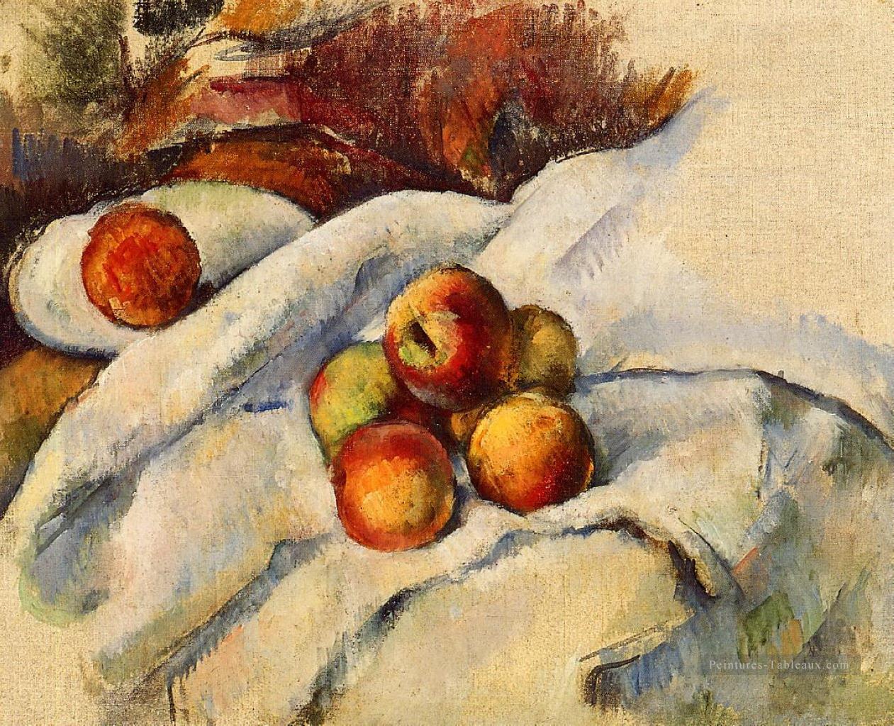 Pommes sur une feuille Paul Cézanne Peintures à l'huile